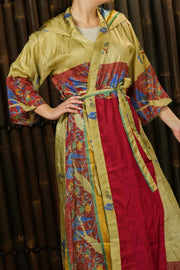 Kimono-inspired Jacket Dress 'Ukiyo' with hood - With imperfection