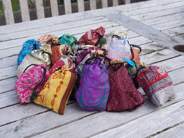 Bohemian Sustainable Fashion - LARGE Product Bags made from Recycled leftover fabrics. - Uma Nomad