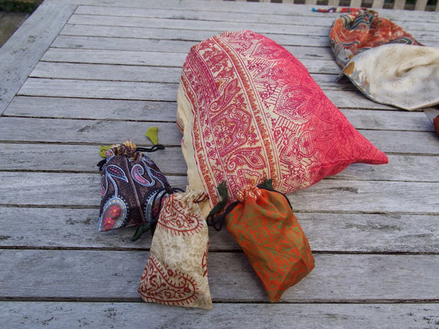 Bohemian Sustainable Fashion - LARGE Product Bags made from Recycled leftover fabrics. - Uma Nomad